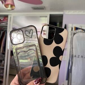 Floral Black and Cream Phone Case Set